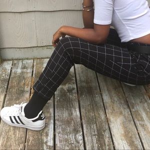 Grid Pattern Pants